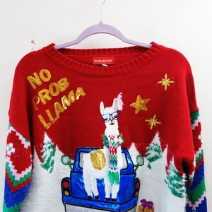 Blizzard Bay Ugly Christmas Sweater "No Porb Liama" Size M NWT!